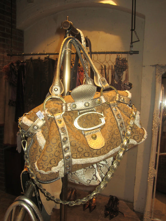 Vintage guess boa leather bag