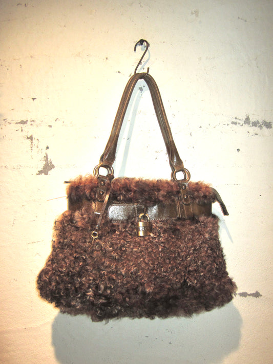 The Curley brownie fur bag