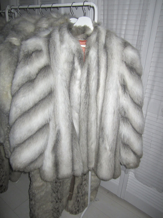 Crystal glimmer faux fur coat