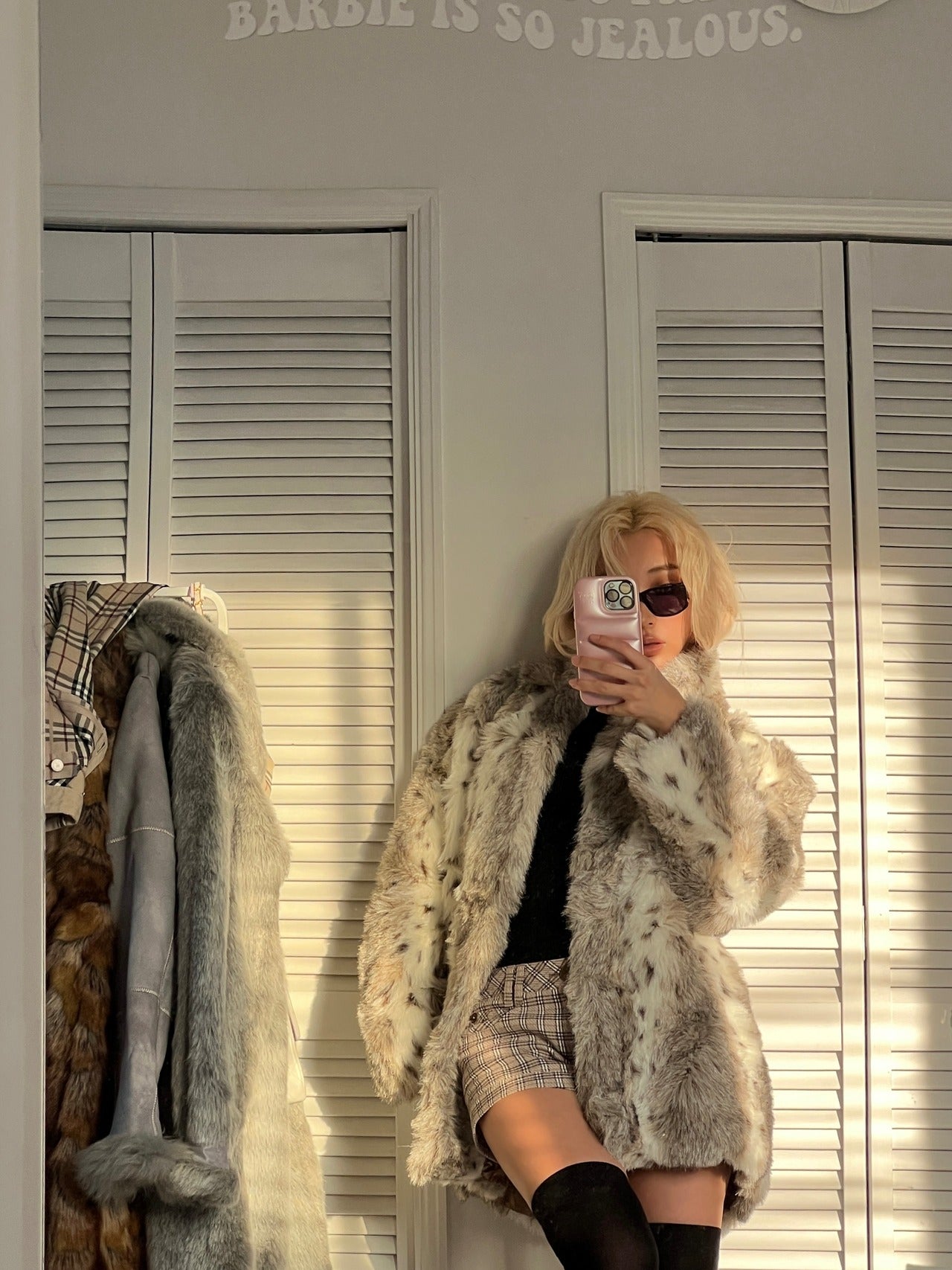 The snow cheetah faux fur coat