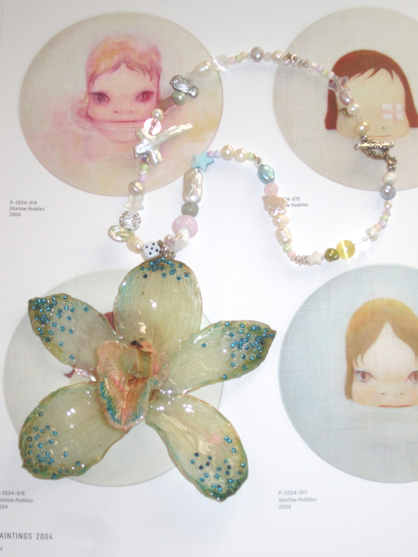“Candy glazed” real flower necklace