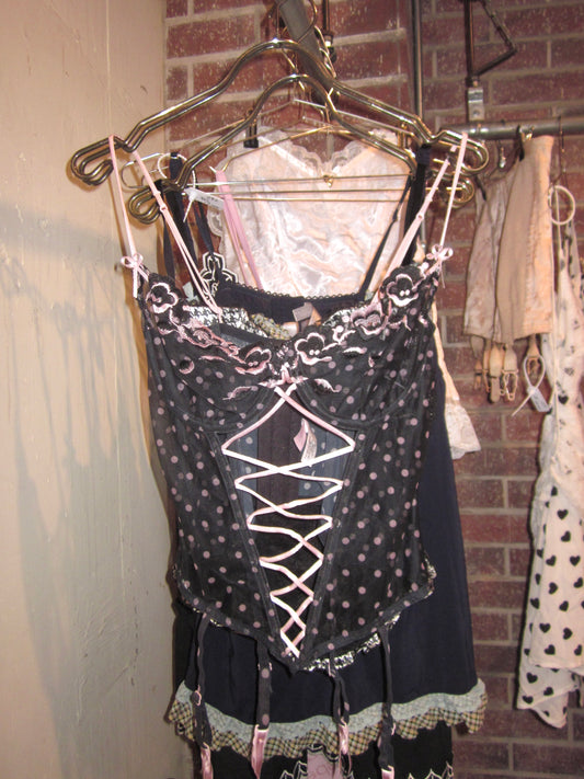 Y2K VS polka dot bustier corset