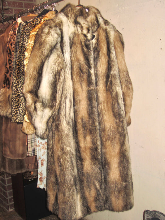 Brown faux fur Mable long coat