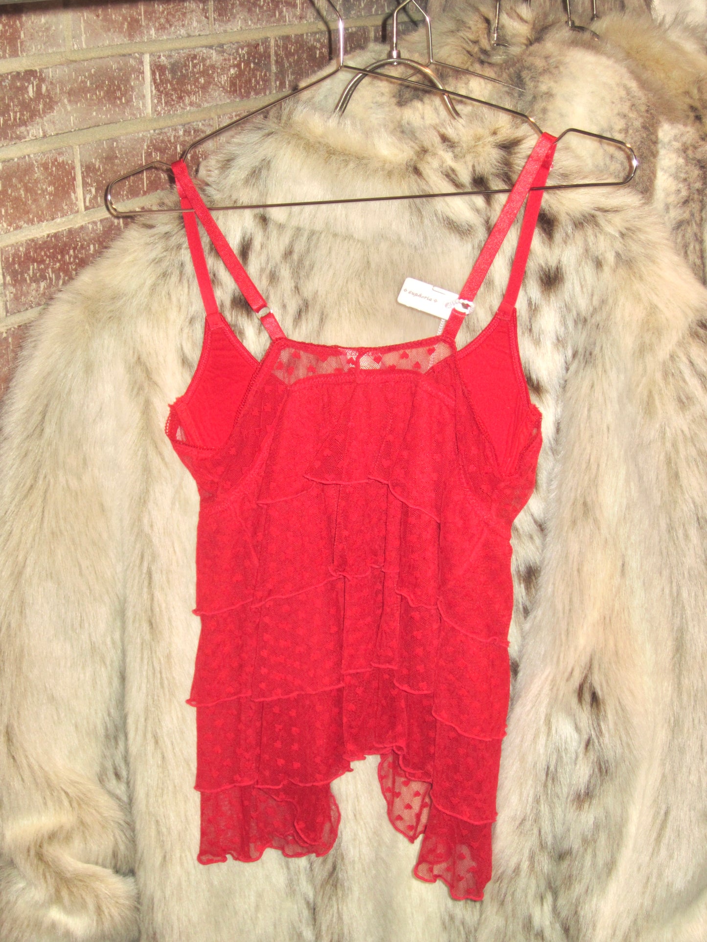 Red heart lingerie top from fredrick's of Hollywood