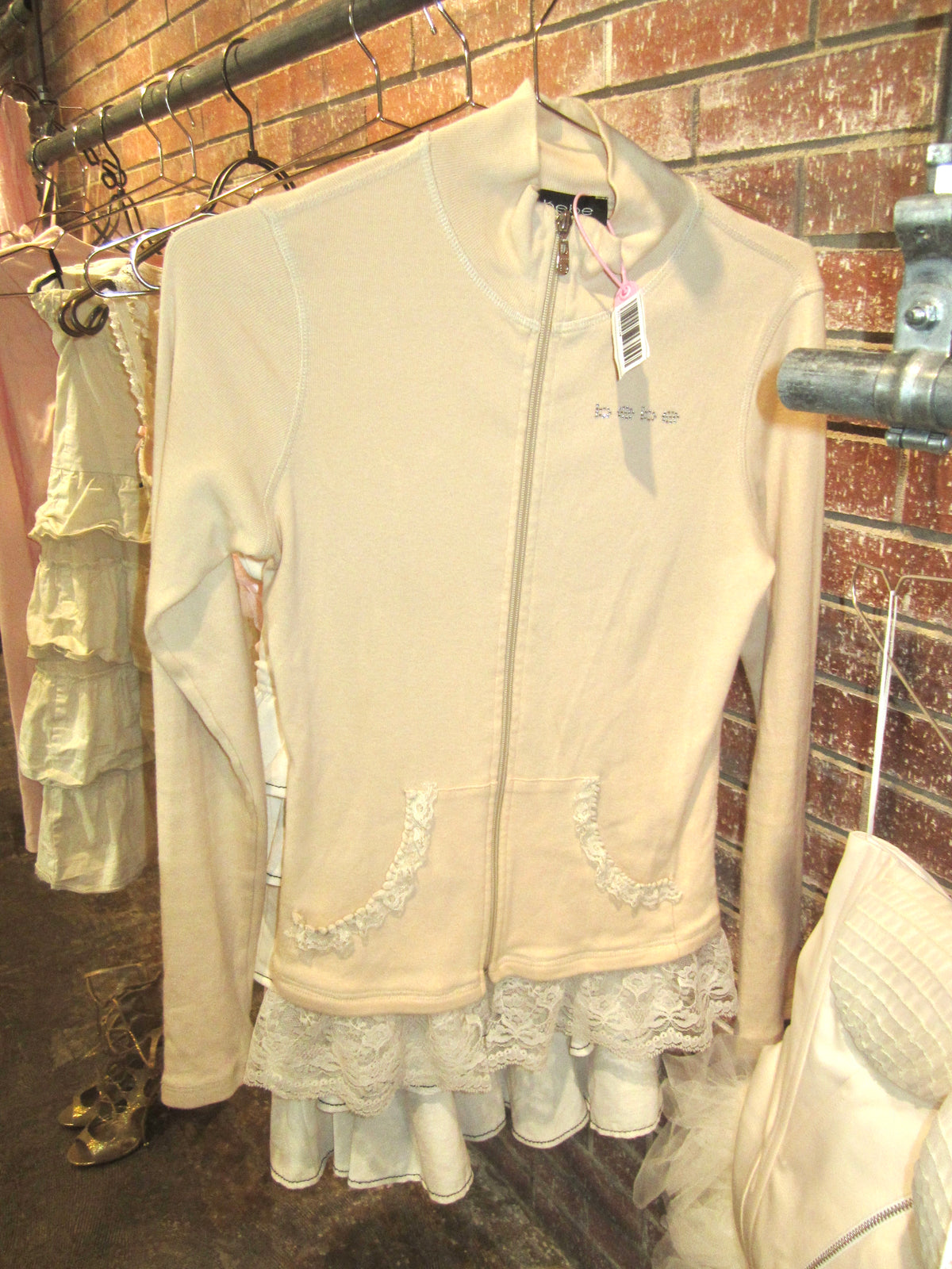 Blush Lace Zip Top