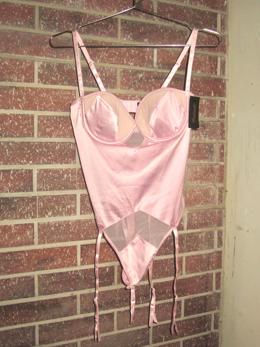 00s US satin pink bodysuit corset