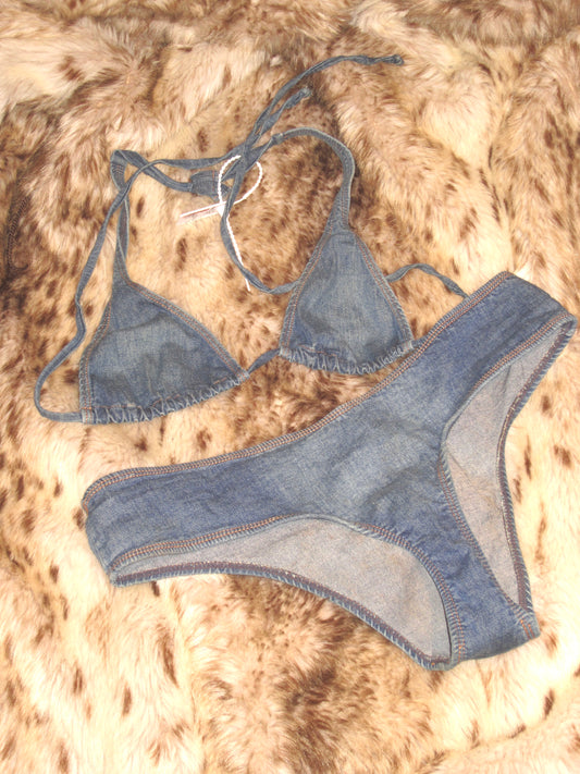 Vintage denim bikini set