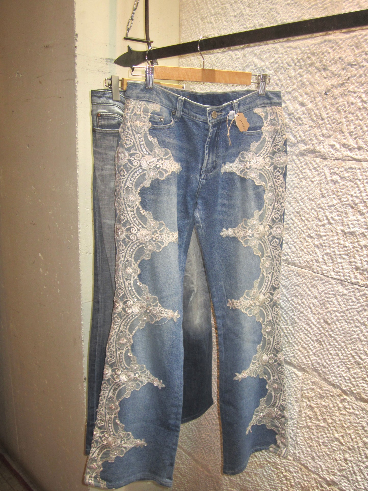 Vintage lace up denim