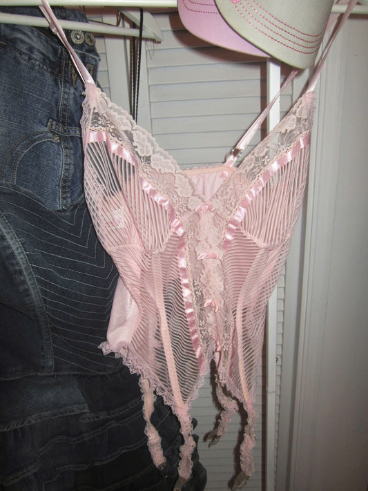 Frederick’s of Hollywood candy pink bustier