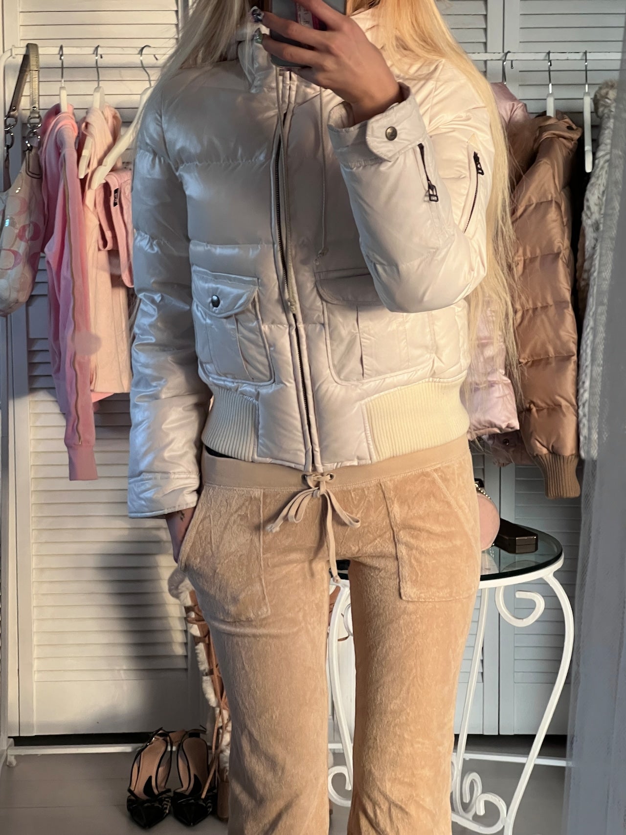 Burberry white puffer down jacket