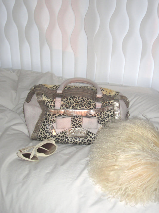 Vintage guess white leopard bag
