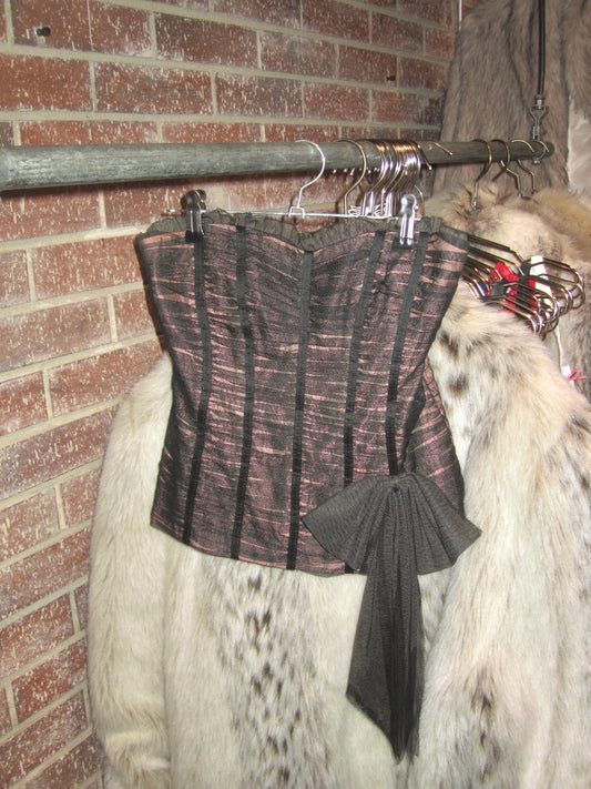 Vintage Nanette Lepore strapless Tulle bustier corset top