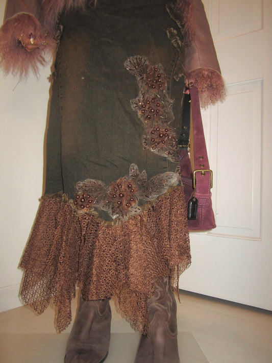 00s vintage Dusty siren vintage long skirt
