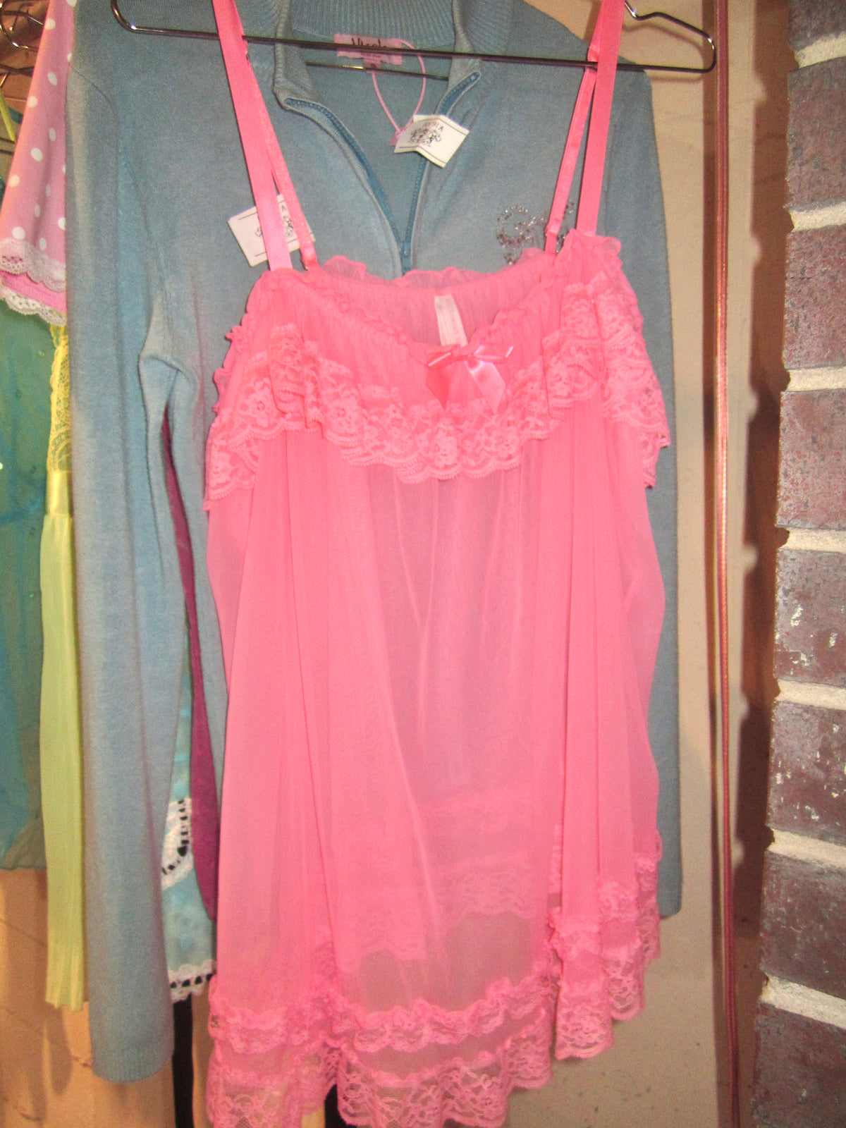 Hot Pink Lace Slip Top