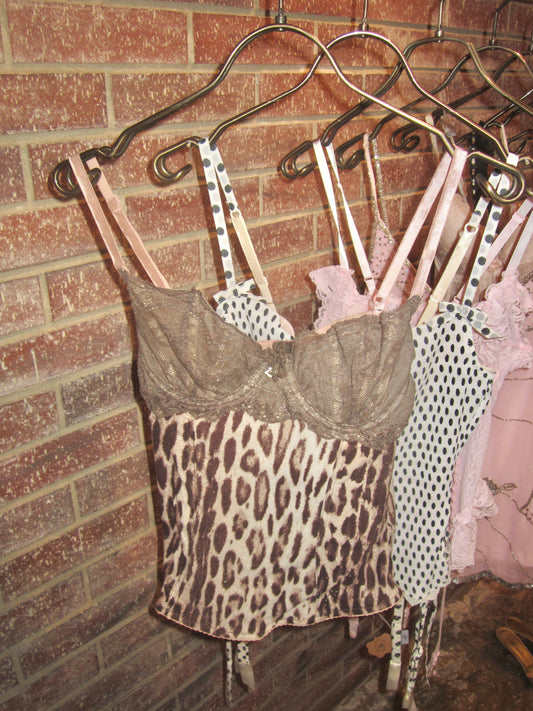 Vintage blumarine leopard bustier corset