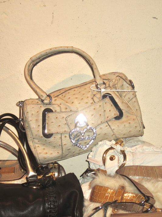 Vintage guess ostrich handbag