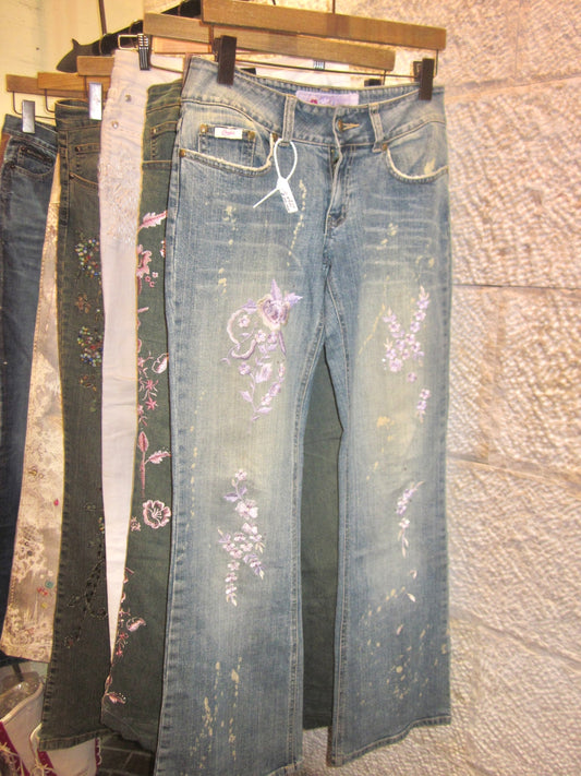 00s lavender painted denim
