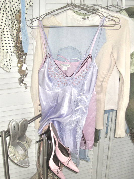 00s US satin purple camisole