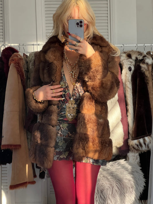 Fluffy bear faux fur coat