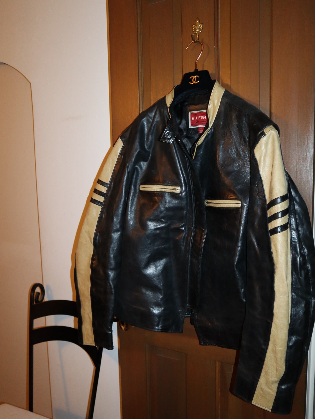 OLD HILFIGER leather single biker’s jacke