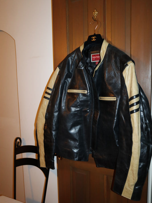 OLD HILFIGER leather single biker’s jacke