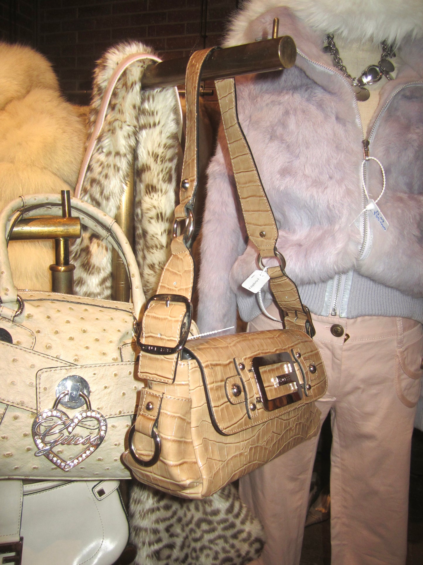 Y2K guess brown leather bag