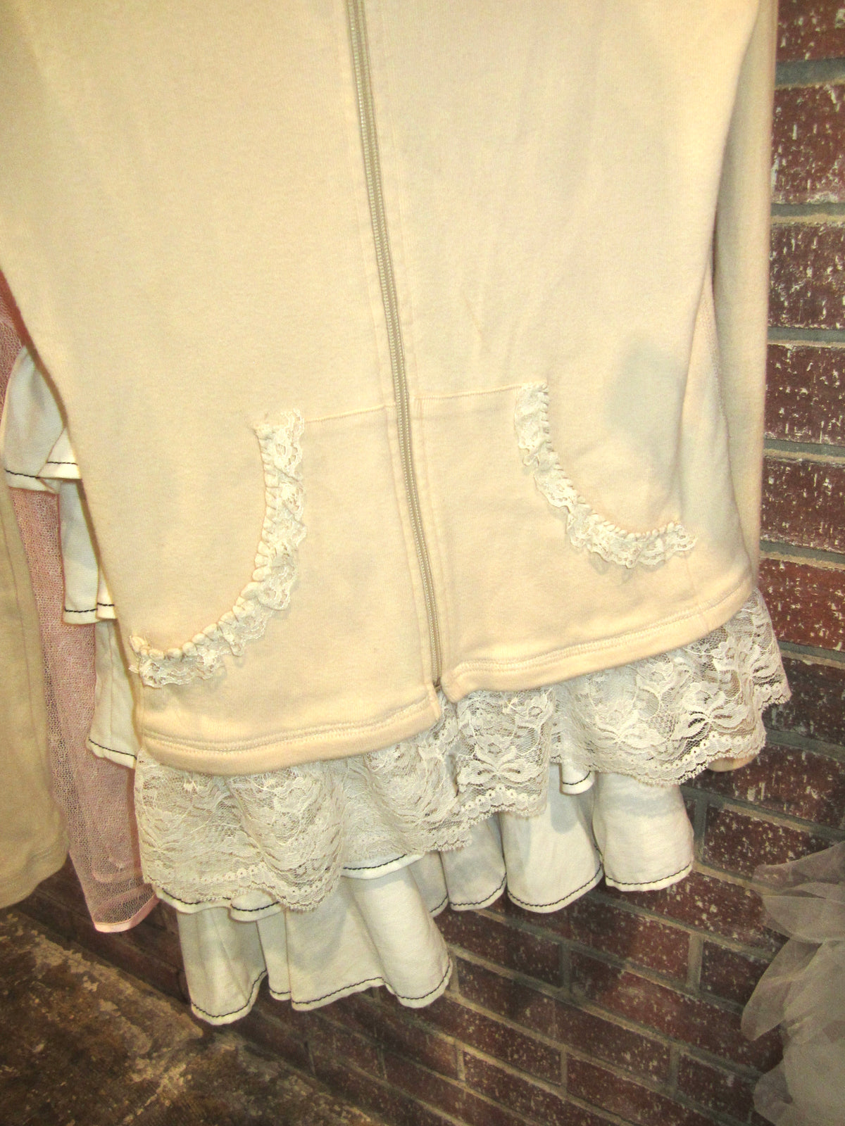 Blush Lace Zip Top