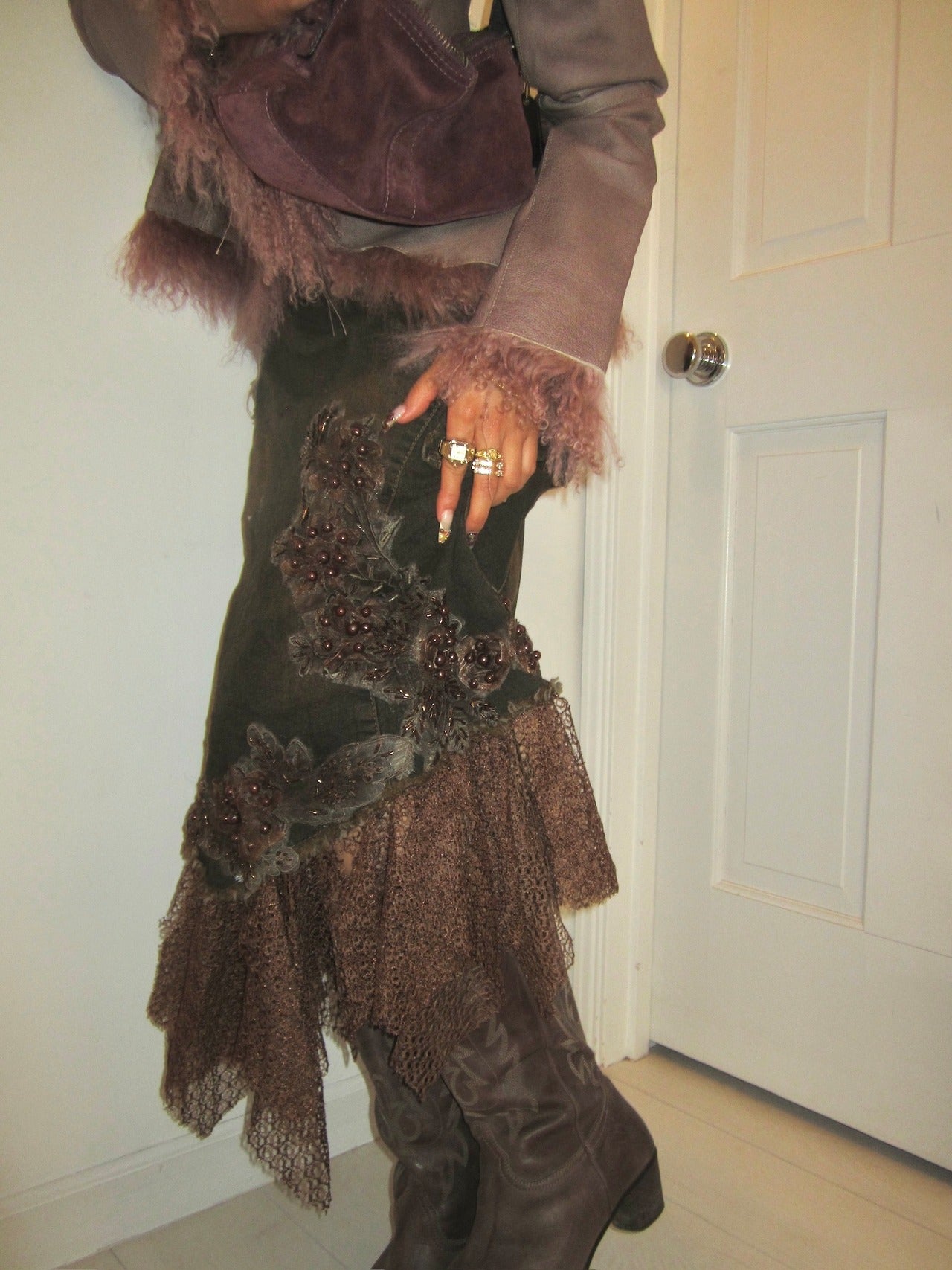 00s vintage Dusty siren vintage long skirt