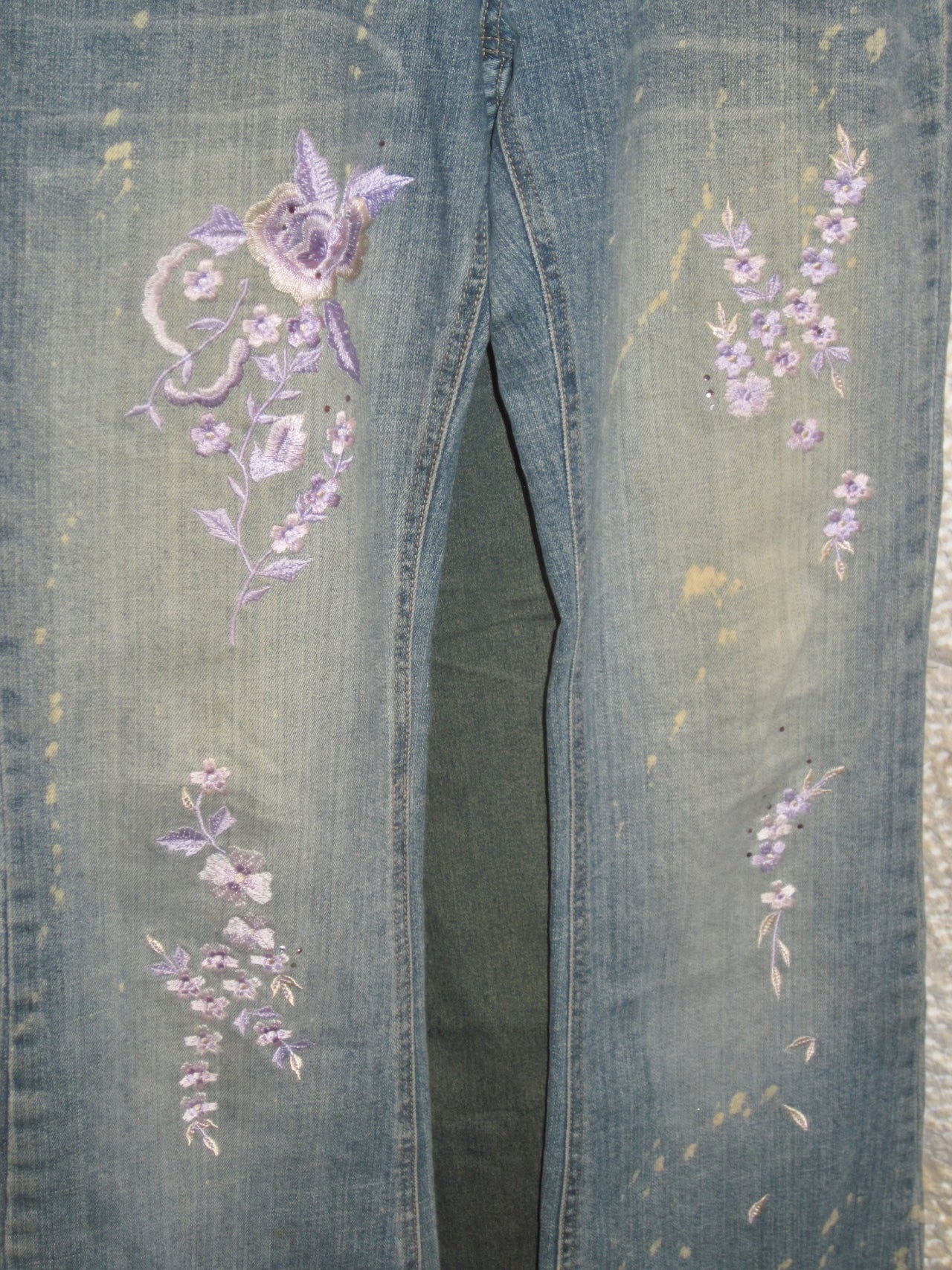 00s lavender painted denim