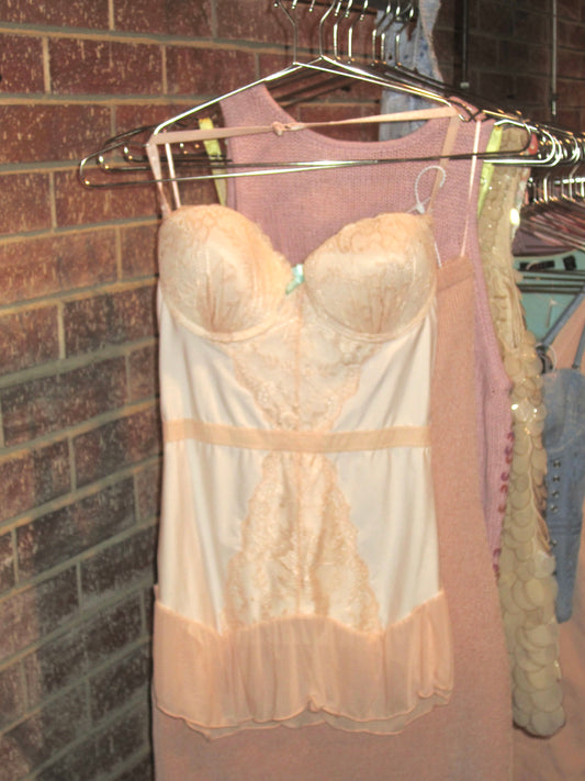 00s light pink peach bustier top