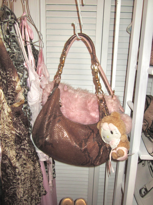 Vintage brown glitter pyson bag