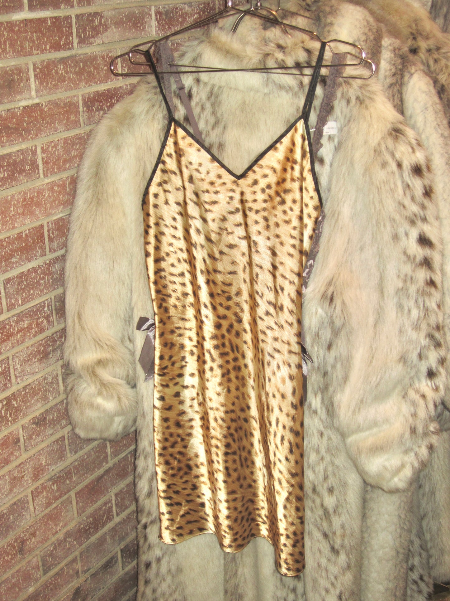 00s VS leopard slip dress