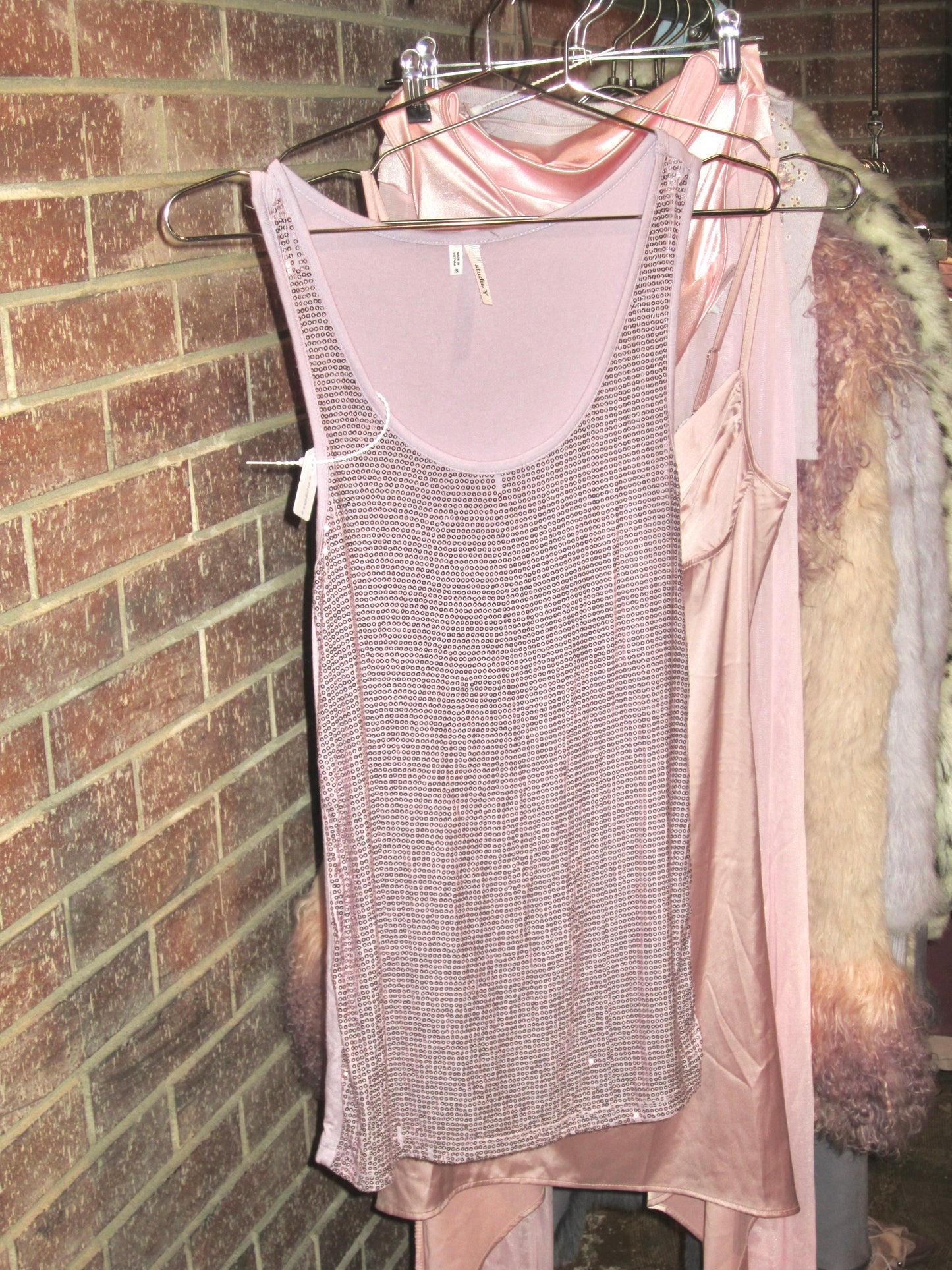 00s vintage lavender sequin tank