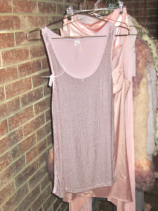 00s vintage lavender sequin tank