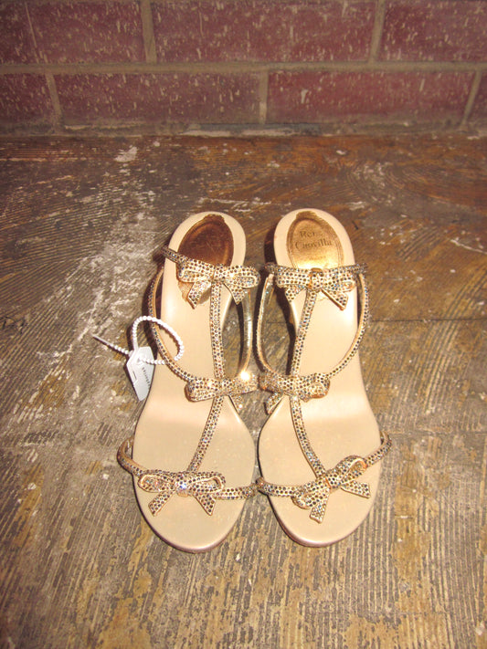 Rene caovilla gold ribbon heel