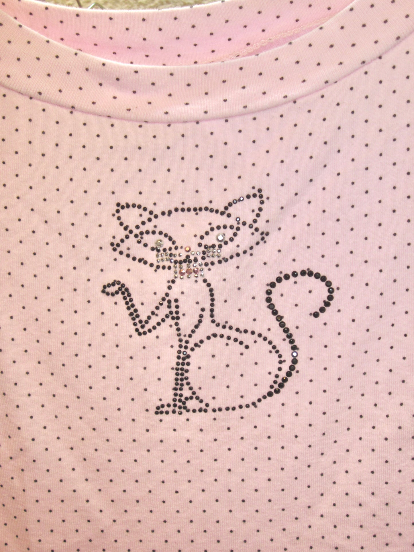 00s baby phat polka dot rhinestone tee