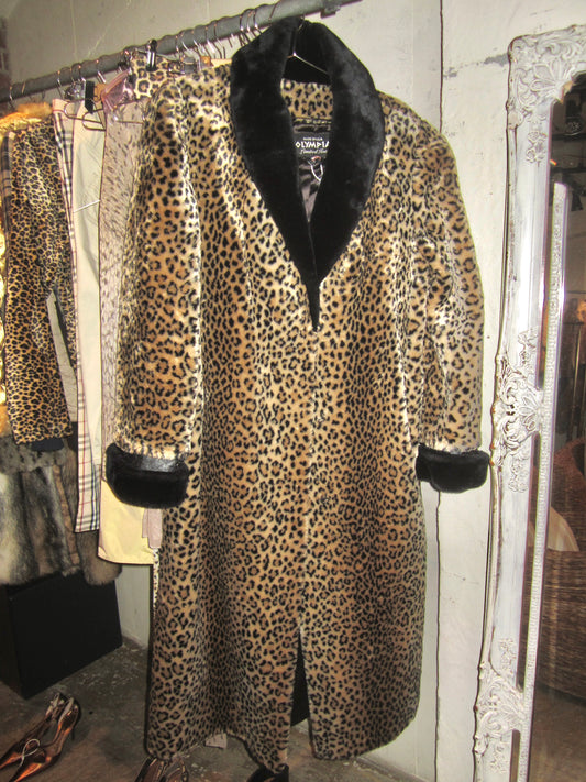 Vintage US 80s gangster faux fur coat