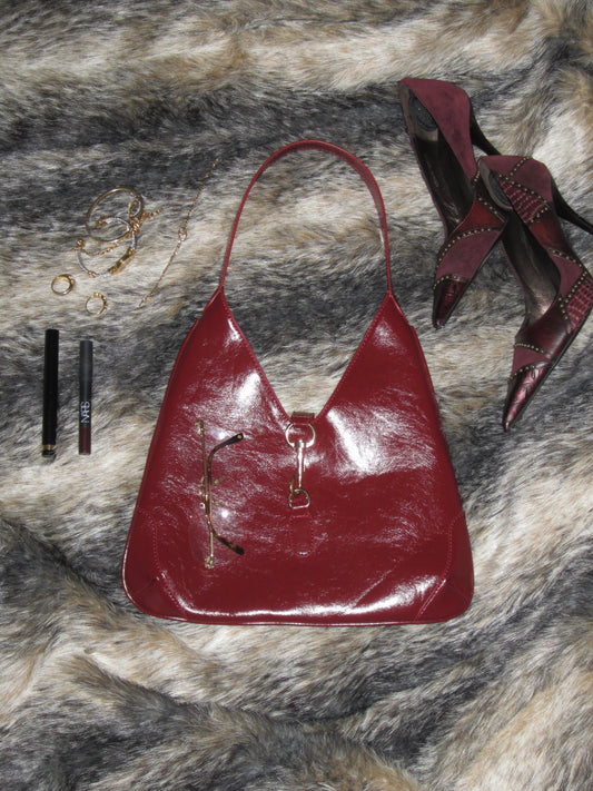 Vintage red leather bag