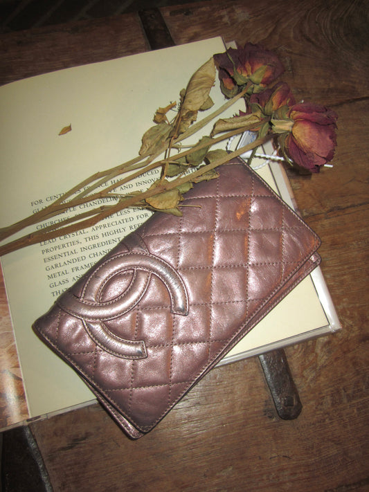 Vintage Chanel lamb skin wallet