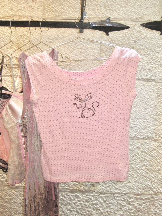 00s baby phat polka dot rhinestone tee