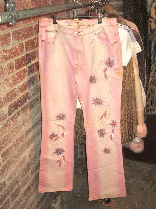 00s vintage embroidered denim