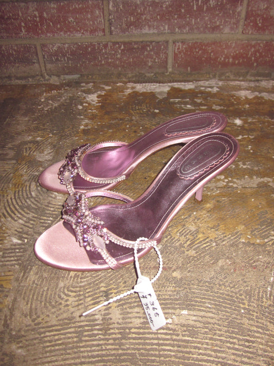 Vintage Purple glow bejeweled mule
