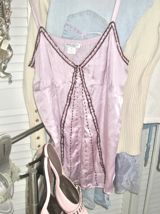 00s holister lavender beaded camisole