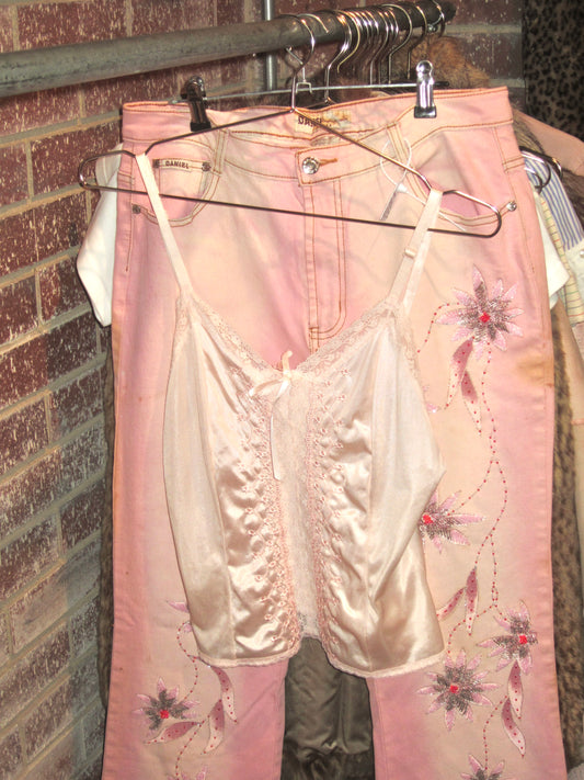 00s vintage pink satin cami