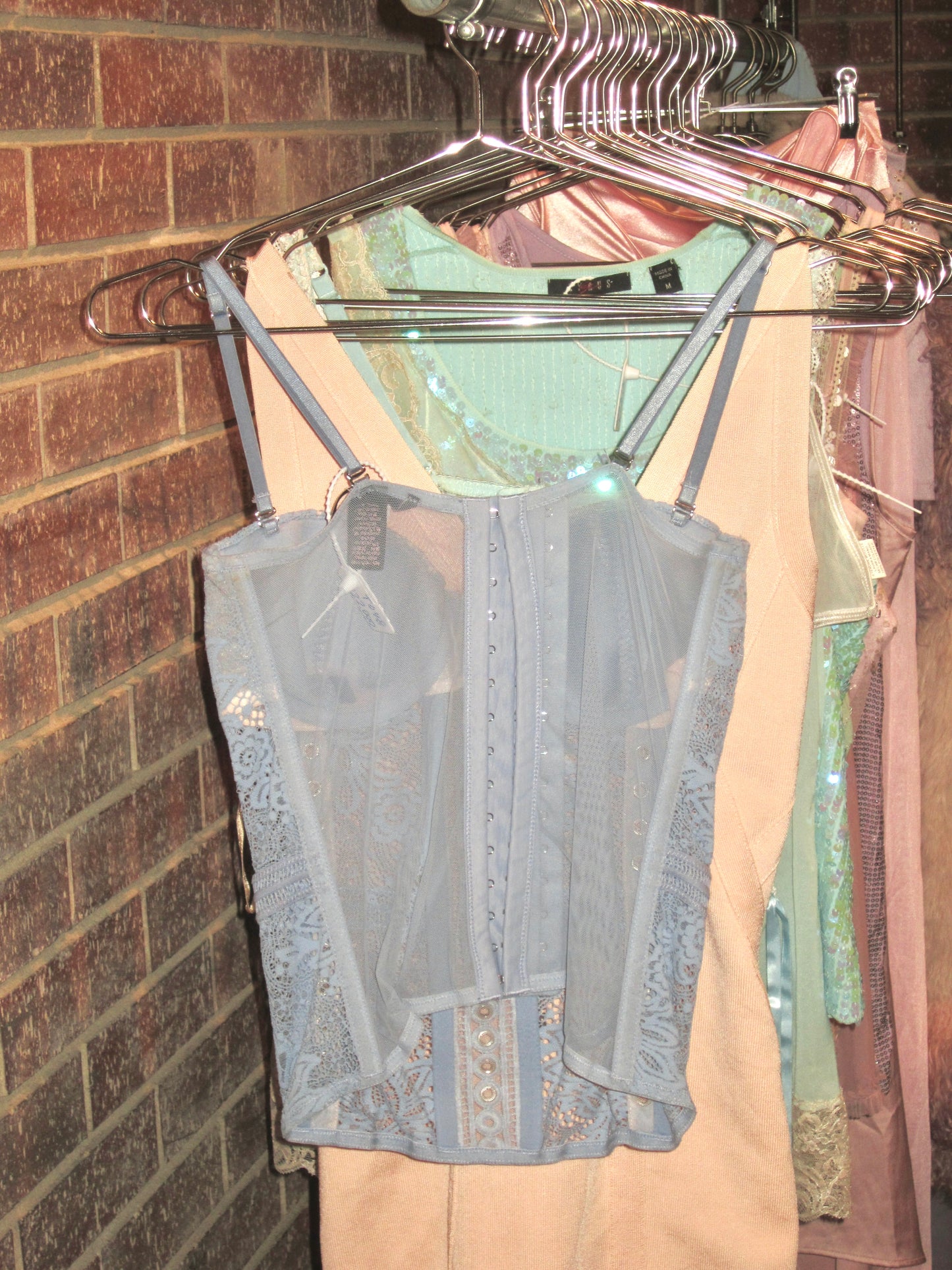 00s VS coquette blue lace bustier