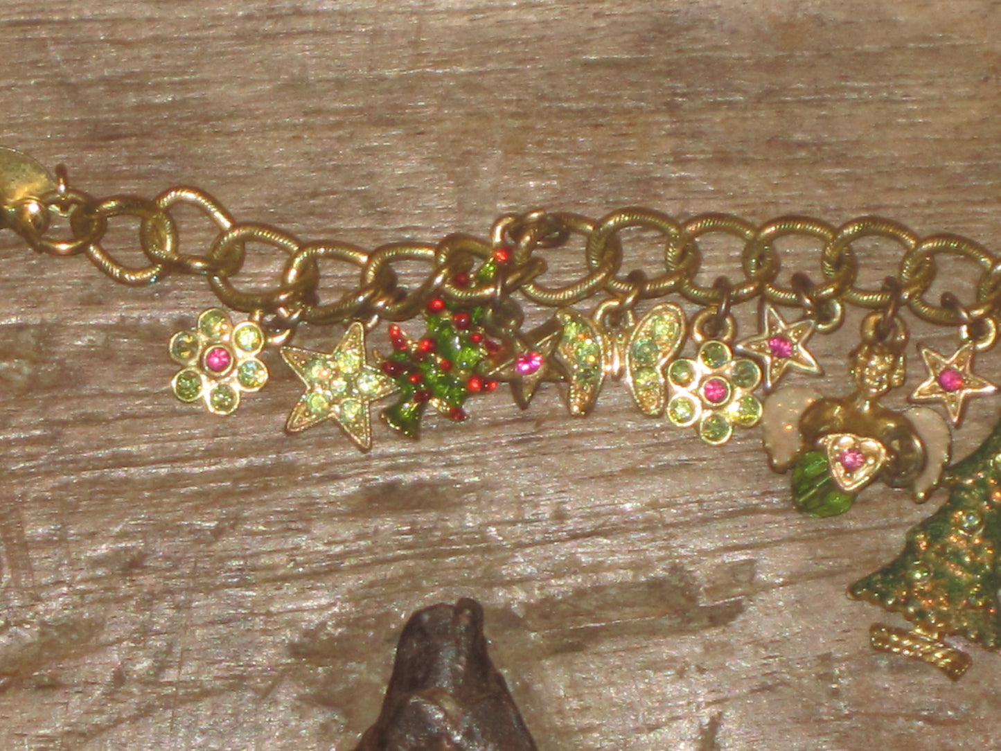 Vintage authentic Christmas charm bracelet