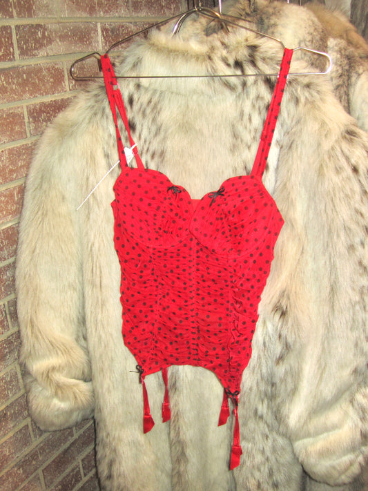 Chantal thomass Red Black Polka Dot
Lace-Up Bustier