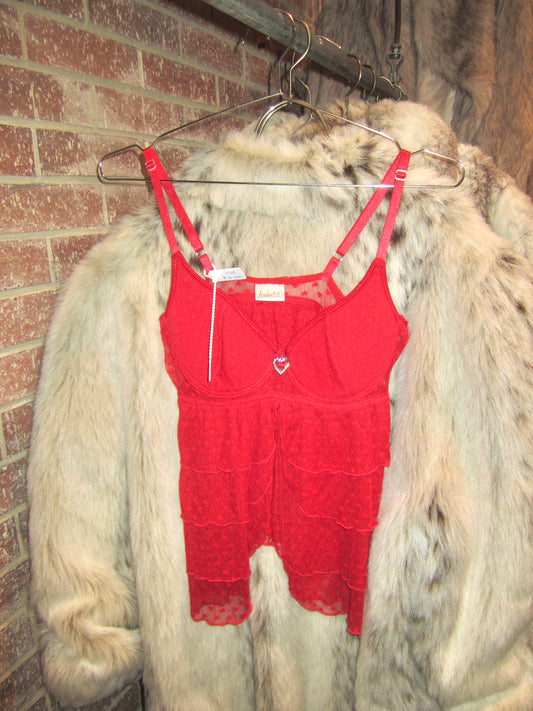 Red heart lingerie top from fredrick's of Hollywood