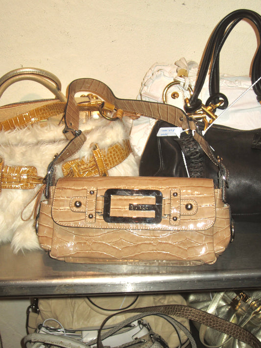 Y2K guess brown leather bag