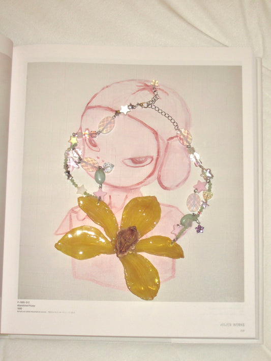 “Sun tinted memory” real flower necklace